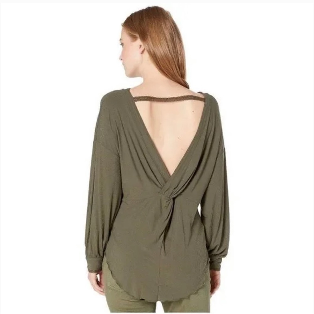 NWT free people size xs green shimmy shake top